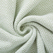 Load image into Gallery viewer, Sea Foam &amp; Cream Cotton Throw Blanket
