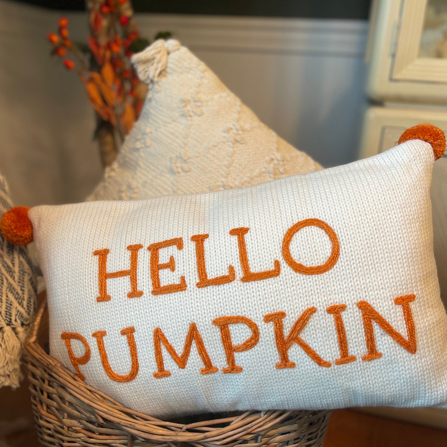 Hello Pumpkin Throw Pillow