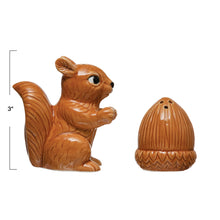 Load image into Gallery viewer, Squirrel &amp; Acorn Salt and Pepper Shakers
