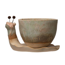 Load image into Gallery viewer, Stoneware Snail Planter
