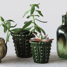 Load image into Gallery viewer, Stoneware Hobnail Planter

