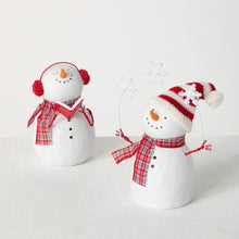 Load image into Gallery viewer, Plaid Snowman Figurine
